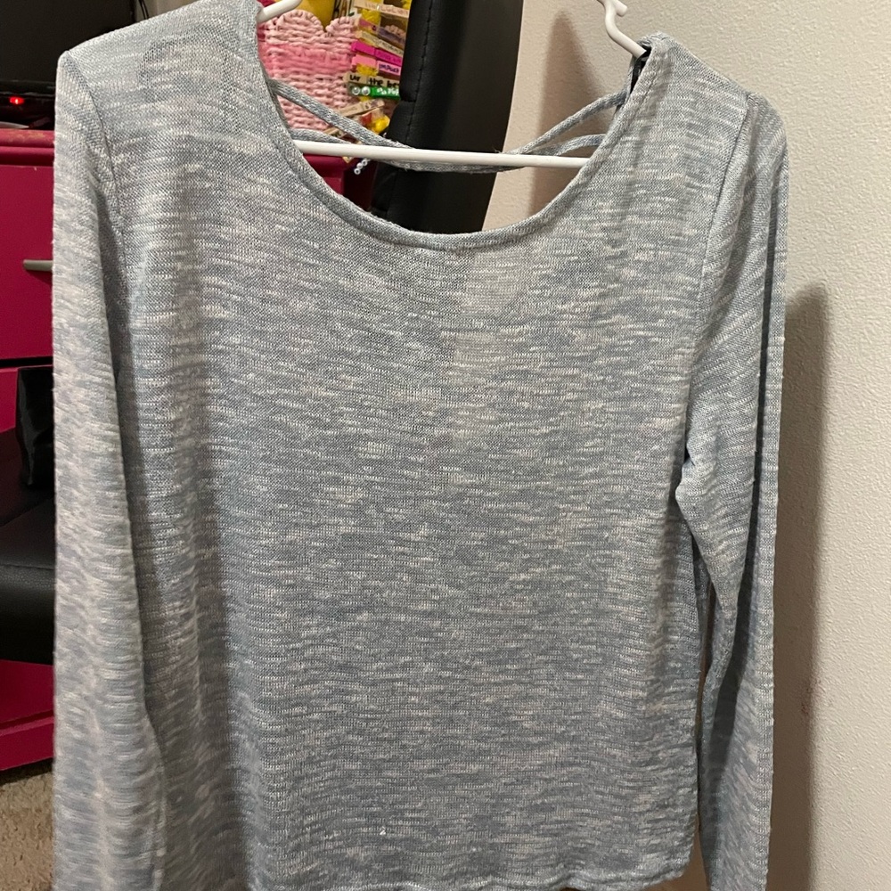 Women's Light Blue Long Sleeve Top